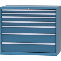 LISTA - 7 Drawer, 99 Compartment Bright Blue Steel Modular Storage Cabinet - Apex Tool & Supply