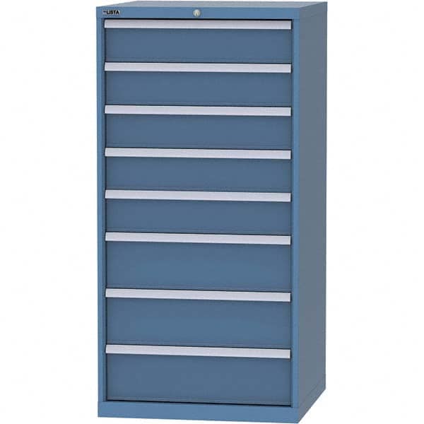 LISTA - 8 Drawer, 45 Compartment Bright Blue Steel Modular Storage Cabinet - Apex Tool & Supply