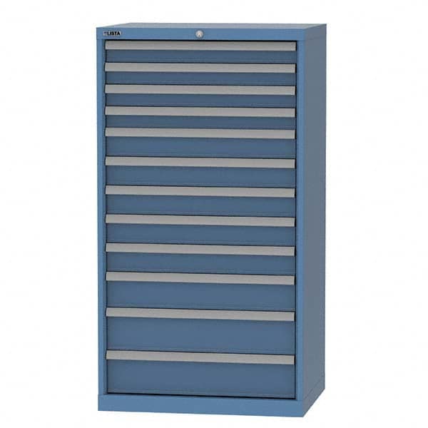 LISTA - 12 Drawer, 124 Compartment Bright Blue Steel Modular Storage Cabinet - Apex Tool & Supply
