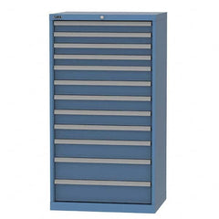 LISTA - 12 Drawer, 124 Compartment Bright Blue Steel Modular Storage Cabinet - Apex Tool & Supply