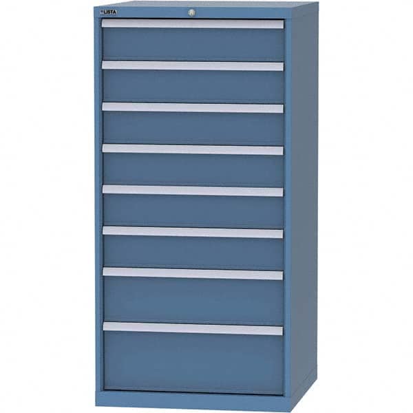 LISTA - 8 Drawer, 45 Compartment Bright Blue Steel Modular Storage Cabinet - Apex Tool & Supply