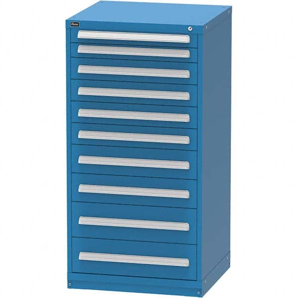 Vidmar - 10 Drawer Bright Blue Steel Modular Storage Cabinet - Apex Tool & Supply