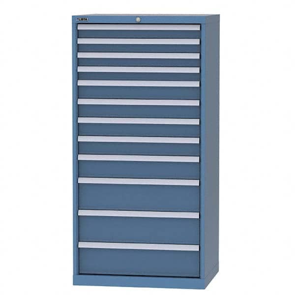 LISTA - 11 Drawer, 93 Compartment Bright Blue Steel Modular Storage Cabinet - Apex Tool & Supply