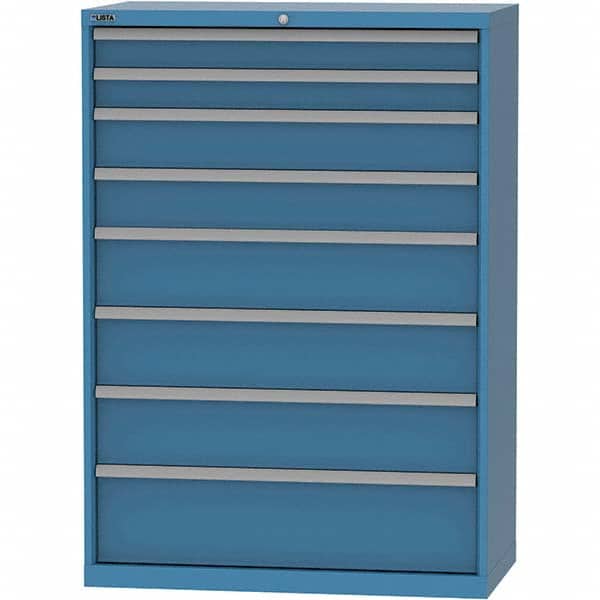 LISTA - 8 Drawer, 84 Compartment Bright Blue Steel Modular Storage Cabinet - Apex Tool & Supply