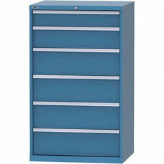 LISTA - 6 Drawer, 84 Compartment Bright Blue Steel Modular Storage Cabinet - Apex Tool & Supply