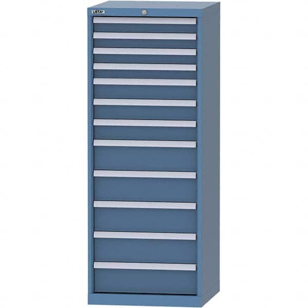 LISTA - 12 Drawer, 84 Compartment Bright Blue Steel Modular Storage Cabinet - Apex Tool & Supply