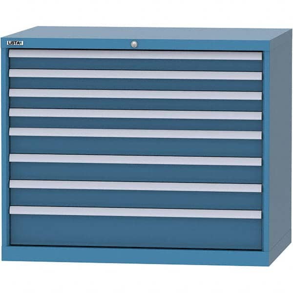 LISTA - 8 Drawer, 99 Compartment Bright Blue Steel Modular Storage Cabinet - Apex Tool & Supply