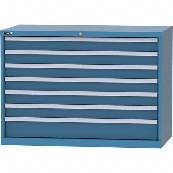 LISTA - 7 Drawer, 99 Compartment Bright Blue Steel Modular Storage Cabinet - Apex Tool & Supply