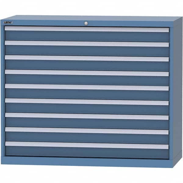 LISTA - 9 Drawer, 99 Compartment Bright Blue Steel Modular Storage Cabinet - Apex Tool & Supply