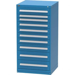 Vidmar - 10 Drawer, 60 Compartment Bright Blue Steel Modular Storage Cabinet - Apex Tool & Supply