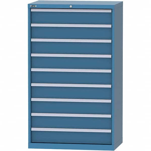 LISTA - 9 Drawer, 84 Compartment Bright Blue Steel Modular Storage Cabinet - Apex Tool & Supply