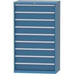 LISTA - 9 Drawer, 84 Compartment Bright Blue Steel Modular Storage Cabinet - Apex Tool & Supply