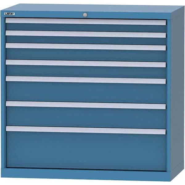 LISTA - 7 Drawer, 84 Compartment Red Steel Modular Storage Cabinet - Apex Tool & Supply