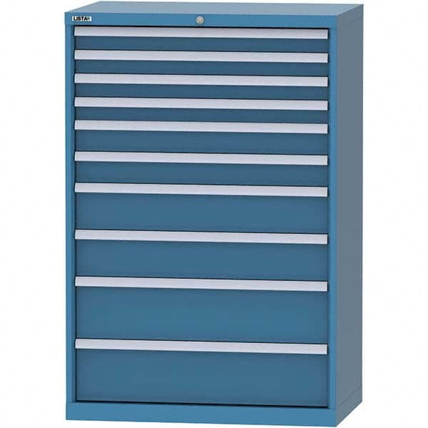 LISTA - 10 Drawer, 84 Compartment Bright Blue Steel Modular Storage Cabinet - Apex Tool & Supply