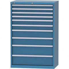 LISTA - 10 Drawer, 84 Compartment Bright Blue Steel Modular Storage Cabinet - Apex Tool & Supply
