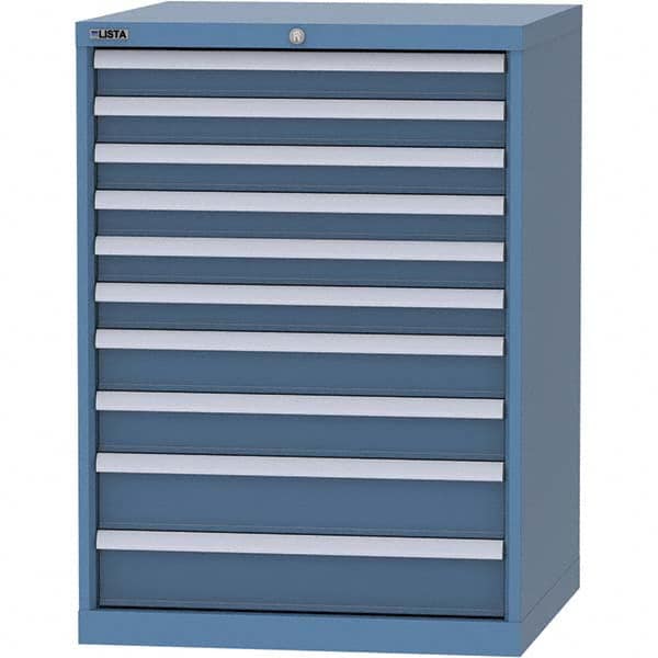 LISTA - 10 Drawer, 45 Compartment Bright Blue Steel Modular Storage Cabinet - Apex Tool & Supply