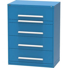 Vidmar - 4 Drawer, 45 Compartment Bright Blue Steel Modular Storage Cabinet - Apex Tool & Supply