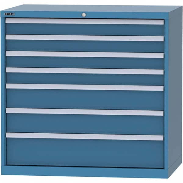 LISTA - 7 Drawer, 99 Compartment Bright Blue Steel Modular Storage Cabinet - Apex Tool & Supply