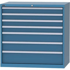 LISTA - 7 Drawer, 99 Compartment Bright Blue Steel Modular Storage Cabinet - Apex Tool & Supply