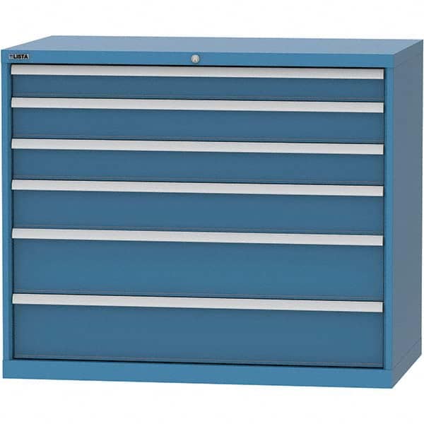 LISTA - 6 Drawer, 99 Compartment Bright Blue Steel Modular Storage Cabinet - Apex Tool & Supply