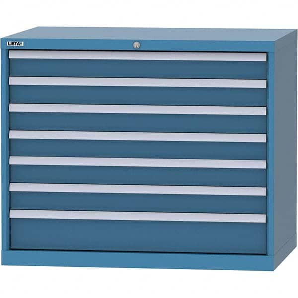 LISTA - 7 Drawer, 99 Compartment Bright Blue Steel Modular Storage Cabinet - Apex Tool & Supply