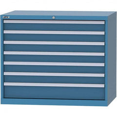 LISTA - 7 Drawer, 99 Compartment Bright Blue Steel Modular Storage Cabinet - Apex Tool & Supply