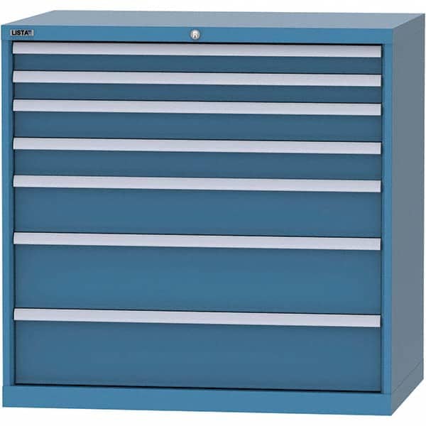 LISTA - 7 Drawer, 99 Compartment Bright Blue Steel Modular Storage Cabinet - Apex Tool & Supply