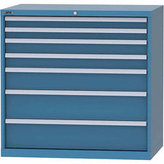 LISTA - 7 Drawer, 99 Compartment Bright Blue Steel Modular Storage Cabinet - Apex Tool & Supply
