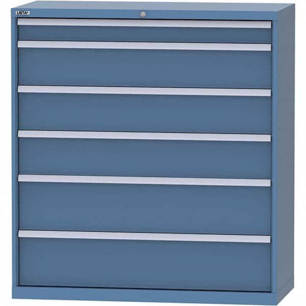 LISTA - 6 Drawer, 99 Compartment Bright Blue Steel Modular Storage Cabinet - Apex Tool & Supply