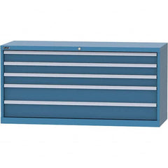 LISTA - 5 Drawer, 84 Compartment Bright Blue Steel Modular Storage Cabinet - Apex Tool & Supply