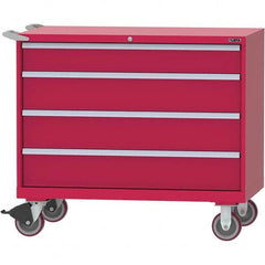 LISTA - 4 Drawer, 99 Compartment Red Steel Modular Storage Cabinet - Apex Tool & Supply