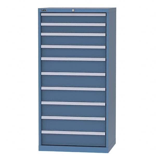 LISTA - 9 Drawer, 124 Compartment Bright Blue Steel Modular Storage Cabinet - Apex Tool & Supply