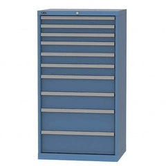 LISTA - 10 Drawer, 124 Compartment Bright Blue Steel Modular Storage Cabinet - Apex Tool & Supply