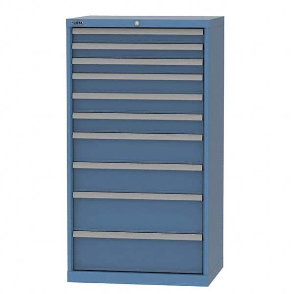 LISTA - 10 Drawer, 124 Compartment Bright Blue Steel Modular Storage Cabinet - Apex Tool & Supply