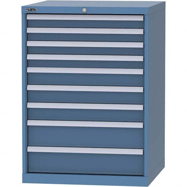 LISTA - 9 Drawer, 45 Compartment Bright Blue Steel Modular Storage Cabinet - Apex Tool & Supply