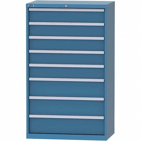 LISTA - 8 Drawer, 84 Compartment Bright Blue Steel Modular Storage Cabinet - Apex Tool & Supply