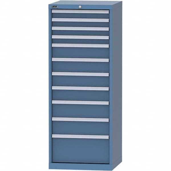 LISTA - 11 Drawer, 84 Compartment Bright Blue Steel Modular Storage Cabinet - Apex Tool & Supply