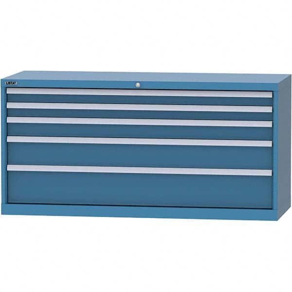 LISTA - 5 Drawer, 84 Compartment Bright Blue Steel Modular Storage Cabinet - Apex Tool & Supply