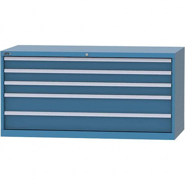 LISTA - 5 Drawer, 84 Compartment Bright Blue Steel Modular Storage Cabinet - Apex Tool & Supply