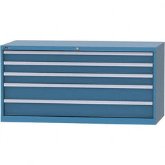LISTA - 5 Drawer, 84 Compartment Bright Blue Steel Modular Storage Cabinet - Apex Tool & Supply