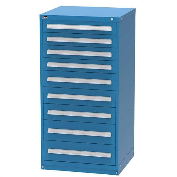 Vidmar - 9 Drawer Bright Blue Steel Modular Storage Cabinet - Apex Tool & Supply