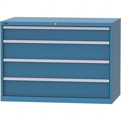 LISTA - 4 Drawer, 99 Compartment Bright Blue Steel Modular Storage Cabinet - Apex Tool & Supply