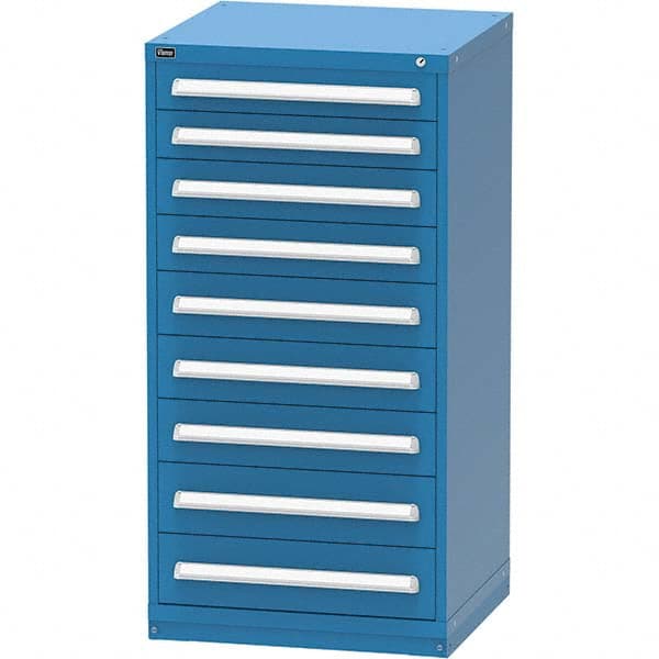 Vidmar - 9 Drawer Bright Blue Steel Modular Storage Cabinet - Apex Tool & Supply