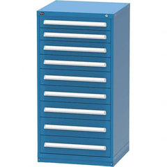 Vidmar - 9 Drawer Bright Blue Steel Modular Storage Cabinet - Apex Tool & Supply