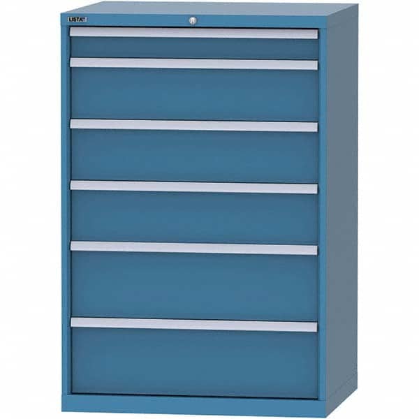LISTA - 6 Drawer, 84 Compartment Bright Blue Steel Modular Storage Cabinet - Apex Tool & Supply