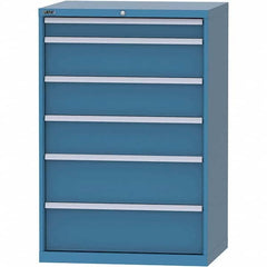 LISTA - 6 Drawer, 84 Compartment Bright Blue Steel Modular Storage Cabinet - Apex Tool & Supply