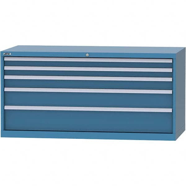 LISTA - 5 Drawer, 84 Compartment Bright Blue Steel Modular Storage Cabinet - Apex Tool & Supply