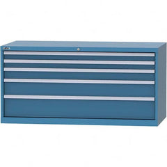 LISTA - 5 Drawer, 84 Compartment Bright Blue Steel Modular Storage Cabinet - Apex Tool & Supply