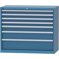 LISTA - 7 Drawer, 84 Compartment Bright Blue Steel Modular Storage Cabinet - Apex Tool & Supply