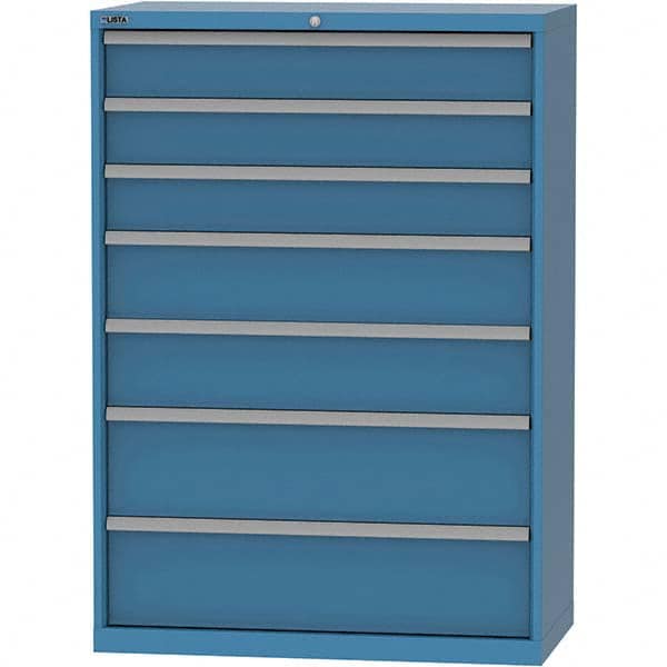 LISTA - 7 Drawer, 84 Compartment Bright Blue Steel Modular Storage Cabinet - Apex Tool & Supply